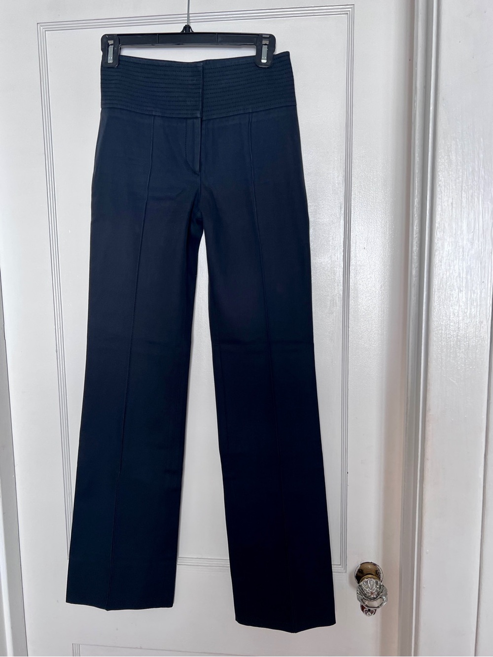 High-Waist Burberry vintage navy Wide-Leg Women's Pants